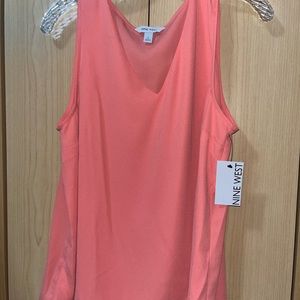 Nine West Women’s V-neck Tank Blouse : Coral